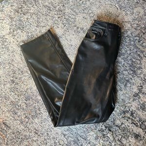 Abercrombie Black Leather Pants (straight leg)